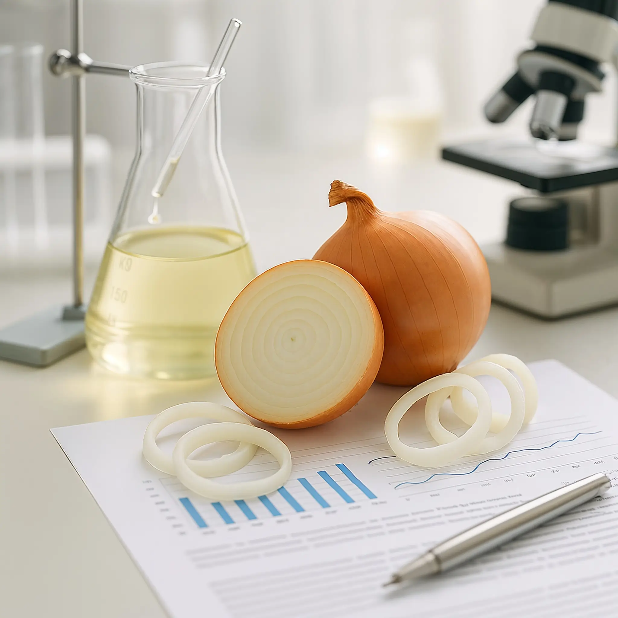 Zwiebelwirkstoffe analysieren – Laborbild
